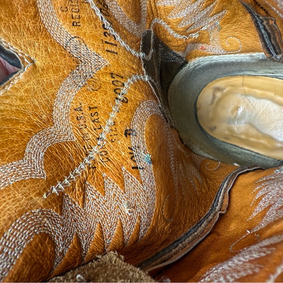 Justin Boots Tan Suede Cowboy Boots - Picture 5 of 9